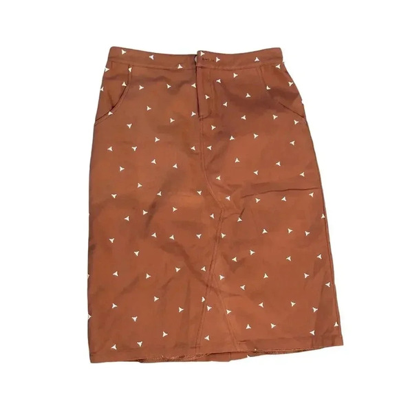 Roolee SF-1901388 Brown 100% Cotton Midi Skirt Size Large - Picture 3 of 6